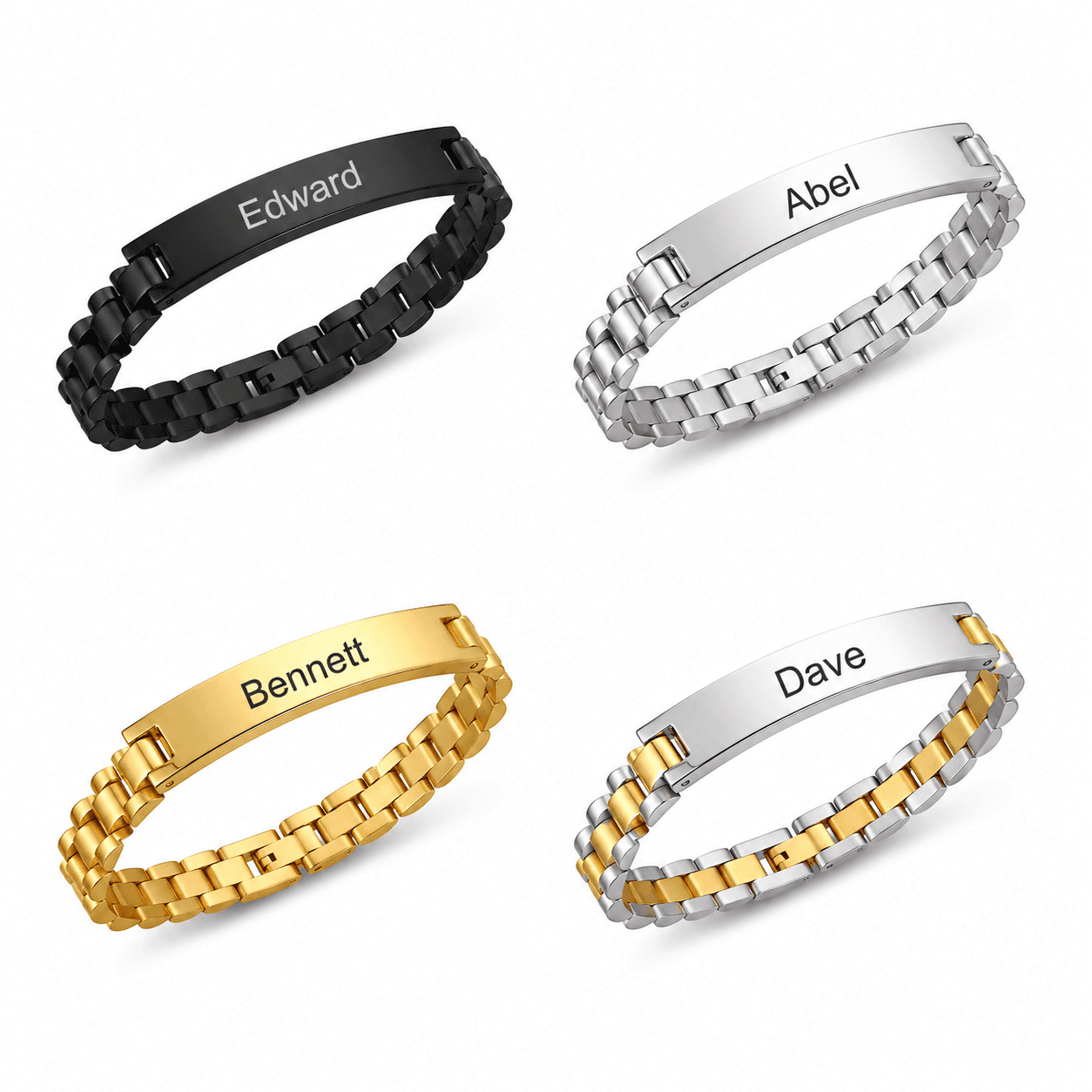 Custom Name Stainless Steel Watch-Band Bracelet — image 14